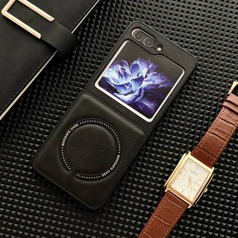 For Samsung Galaxy Z Flip 5 Magnetic Rechargeable Case With Stand Tpu Pc For Antishock And Antifingerprint