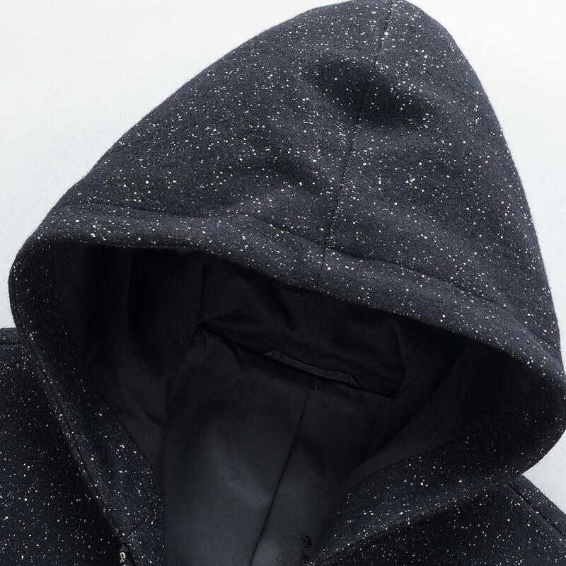 ROMON Men's Mid-Length Hooded Coat