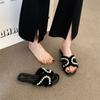 Premium non-slip thick-soled one-word slippers for women's summer wear soft-soled cool slippers