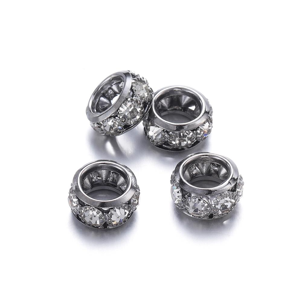 

20 шт./лот, 10/12 мм, стразы круглой формы, свободные бусины с большим отверстием, металлические хрустальные бусины-разделители для изготовления ювелирных изделий, аксессуары «сделай сам» 12mm x 20Pcs