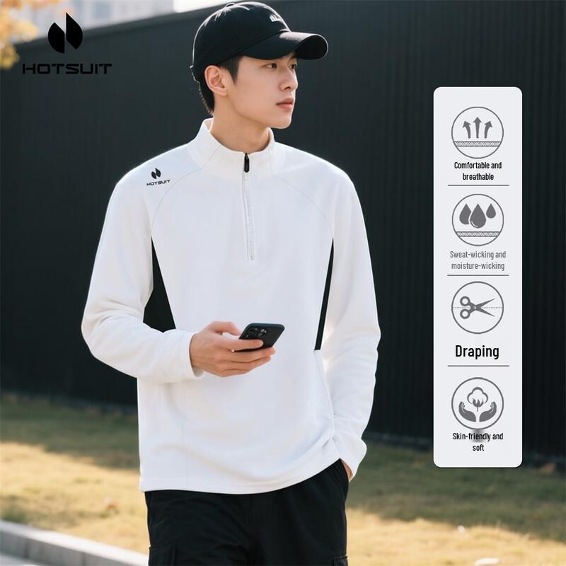 HOTSUIT Men s Half-Zip Stand Collar Long Sleeve Thermal Base Layer M