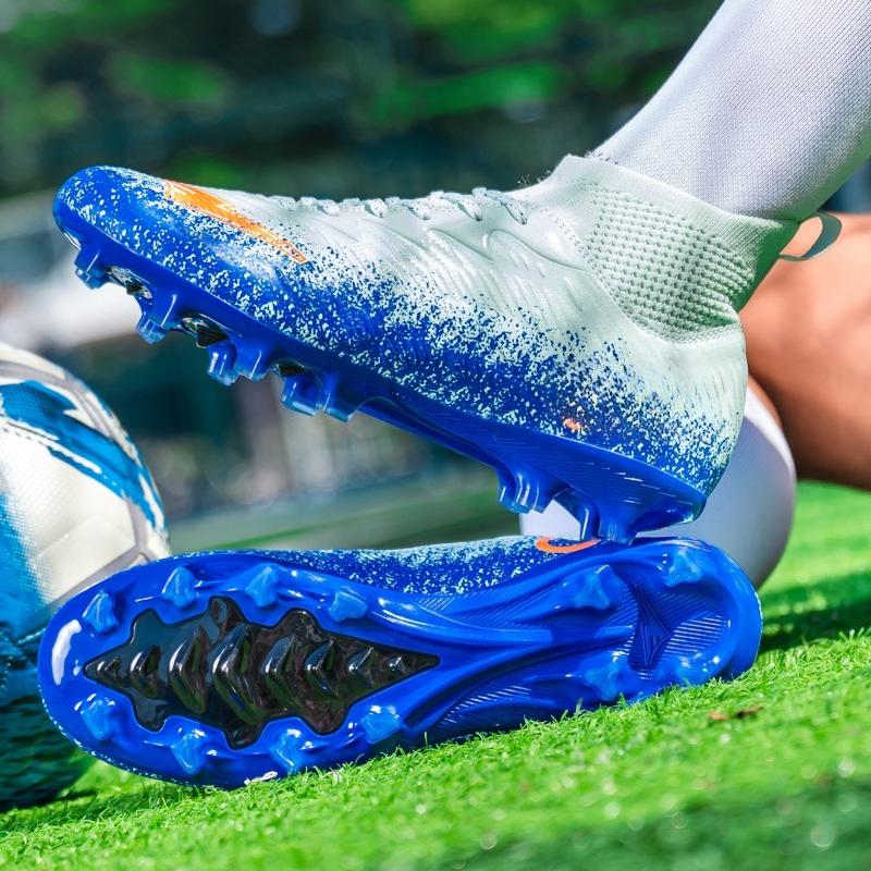 34-46 Scarpe da Calcio Uomo Alte Taglie Grandi Chiodi Lunghi Antiscivolo Resistenza TPR Artificiali Capitano Giovanili da Esterno