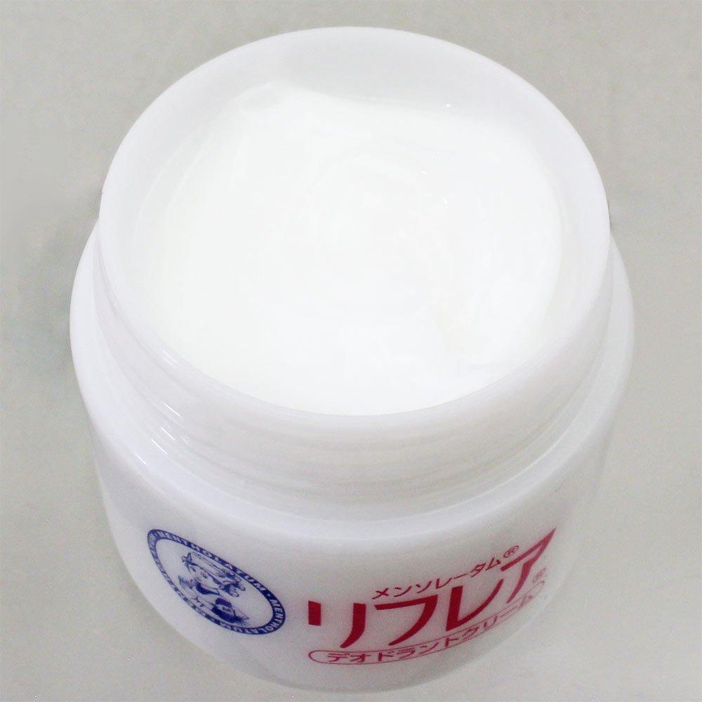 Mentholatum Refrea Comfort Deodorant Cream with Dual Antibacterial Ingredients 55g 24-Hour (Jar), Fragrance-Free,