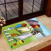 Looney Farm Animal Friends Customize Your Name Floor Rug Office Rug Suitable for Balcony Entryway Dormitory Foyer Anti-slip Rug Anime Office Decor