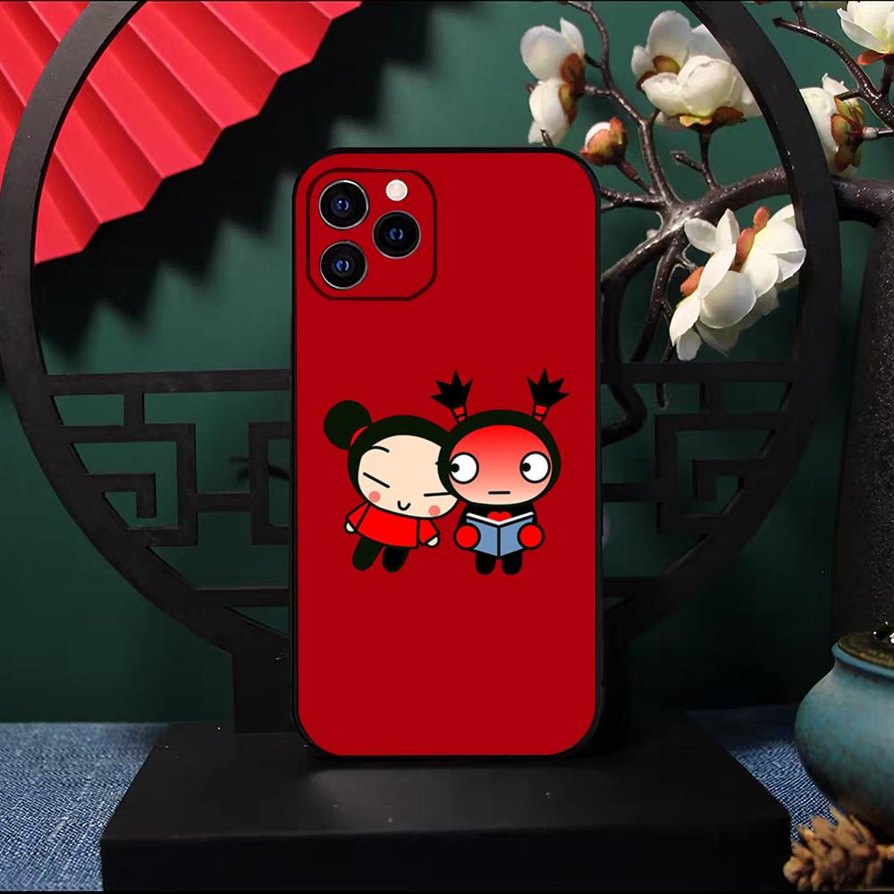 Pucca-A G-Garu Cartoon Phone Case For IPhone 17 Pro Max 16 15 14 Pro Max 13 11 X Xs Xr 8 7Plus Silicone Cover