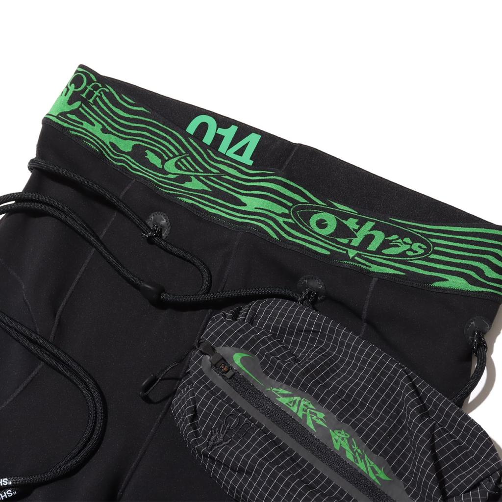 Nike X Off-White Collaborative Edition FW23 Striped Logo Waist Bag Long Casual Pants Unisex Bottoms Black DV5553-010