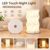 Luz de Noite LED Dobrável Controle por Toque Branco Quente Portátil Lâmpada Sanfona Recarregável por USB Luz para Leitura de Cabeceira Decoração Presente