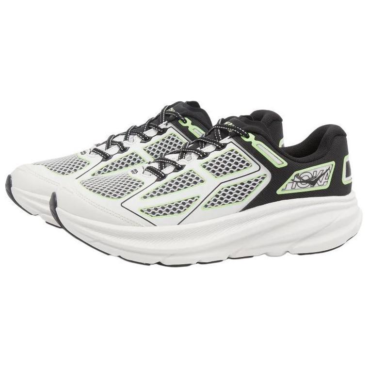 HOKA Clifton One9 White Black Green Unisex Sneakers 1155370-BWHT