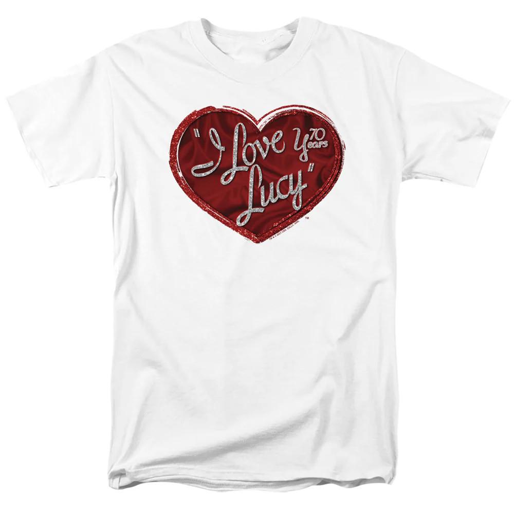 

I Love Lucy Red Glitter 75 Mens T Shirt White Officially Licensed M