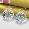 925 Sterling Silver Round Star Drop Earring Jewelry