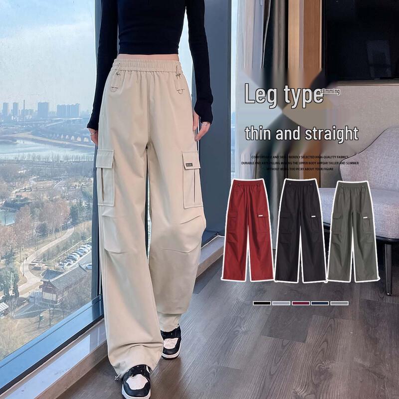 

Women s American Retro High-Waisted Cargo Wide-Leg Pants 2XL