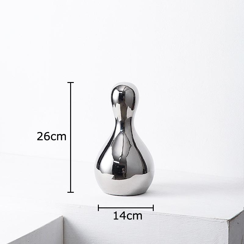 Серебряный Шар для Боулинга Бутылка Керамические Украшения Настольное Украшение Шар для Боулинга Бутылка Скульптура Комнатная Эстетика Декор Современное Искусство