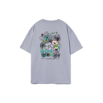 Li Ning Floral Cartoon Print Rundhals Locker Kurzarm T-Shirt Damen Tops Light-Mist-Purple AHSR460-4