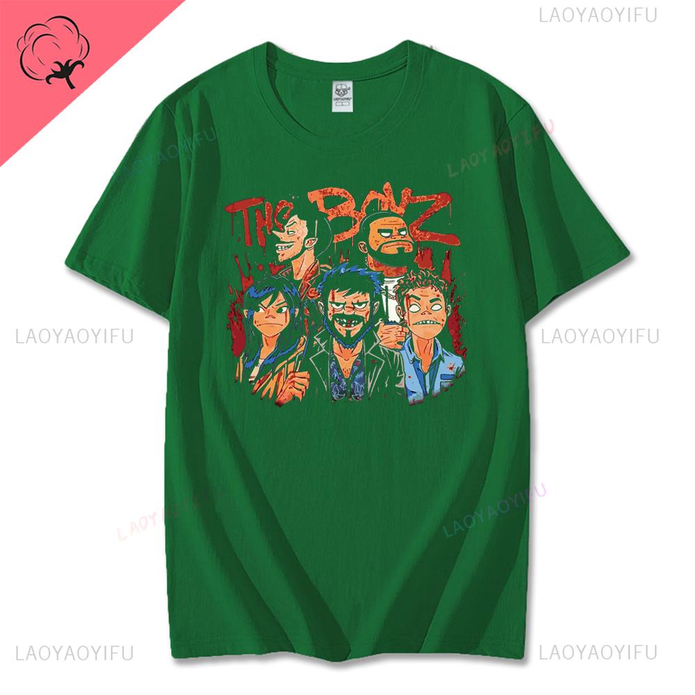 Vintage Music Band Gorillaz PUNK ROCK Printed T Shirt Men Women Summer 90s Oneck Cotton Short Sleeve Tshirts Y2K Clothing Tee