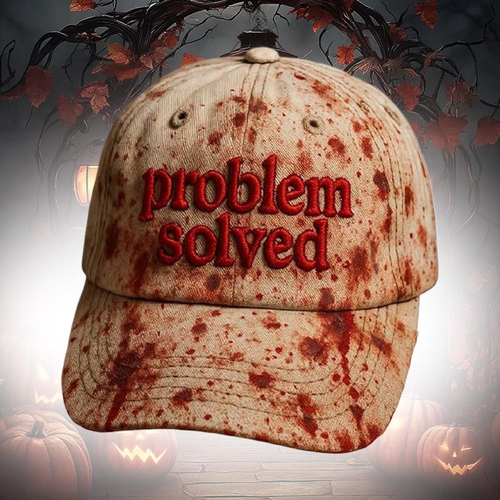 Halloween Theme Embroidery Problem Solved Bloody Hat Horror Baseball Suitable For Halloween Party Cosplay Props Gifts