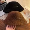 Retro Vintage Women's Bucket Hat Keep Warm Warm Basin Hat Plush Fisherman Caps  Outdoor Travel