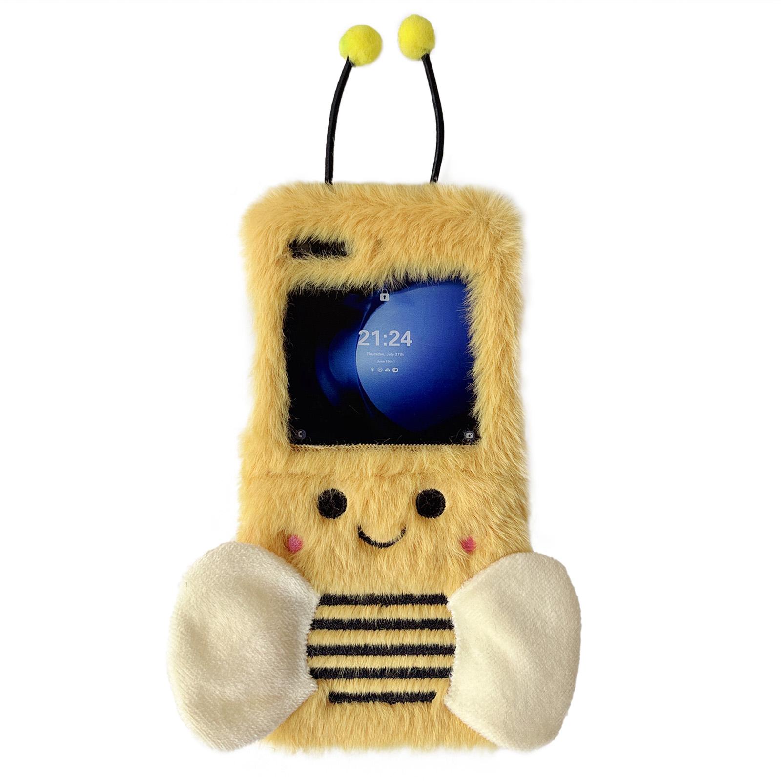 

KJS-026 For Samsung Galaxy Z Flip6 5G Case Bee Pattern Plush+TPU Phone Cover Style A