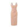 2026 Pure Desire Bodycon: Sexy Square Neck Ruched Waist Open Back Tank Dress