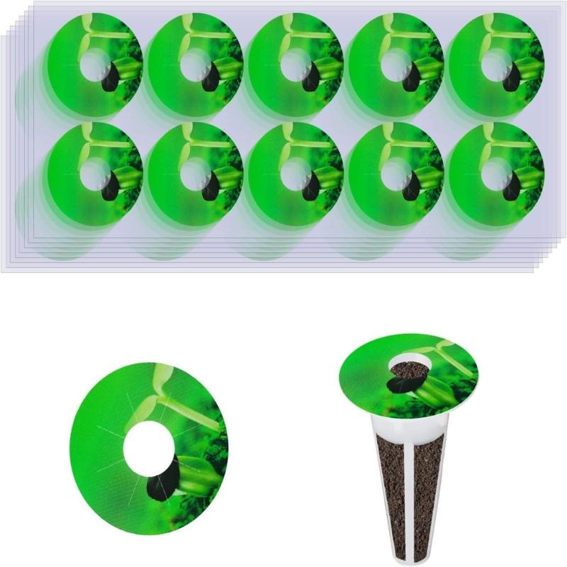 Hydroponiska växtetiketter 1,7 tum Runda växttillväxtkorgsetiketter för plantor Självhäftande hydroponiska växtdekaler