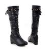 Autumn Winter Fashion Boots for Woman Elevator Shoes Women Round Toe Lace-up Knee High Boots Bottes Femmes Large Size WSH5432