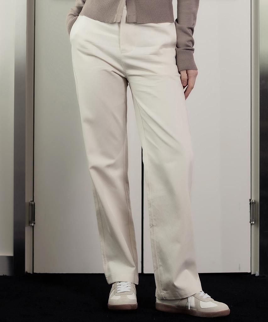 HARDCORE HAPPINESS Cotton Straight Basic Pants_Ivory