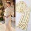 2026 Trendy French Maternity Set: Loose Shirt & Camisole Long Skirt