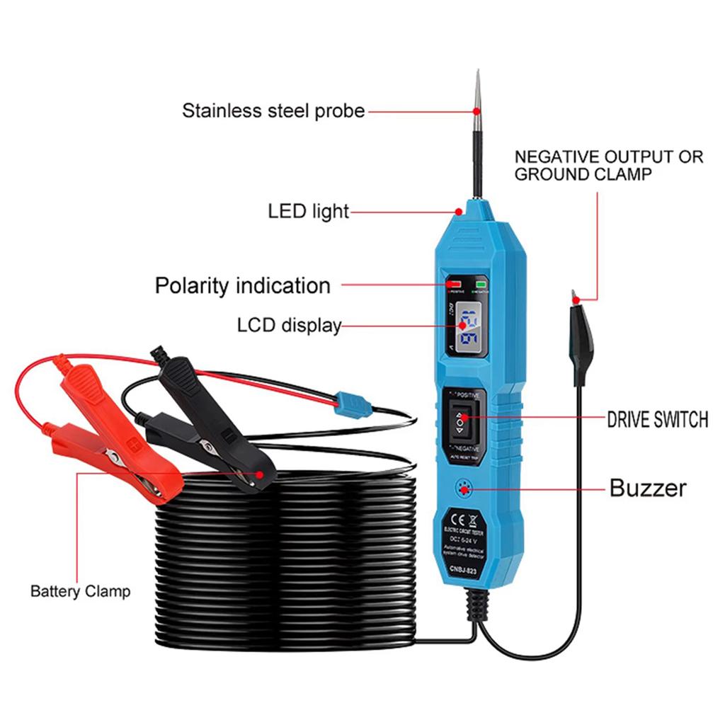 Car Electric Circuit Tester 3.6V-36V DC Multifunctional Automotive Circuit Tester Car Power Tester for Continuity Testing