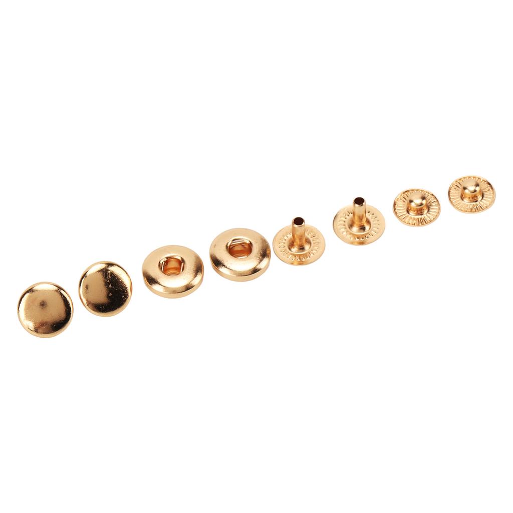 200er Set Druckknöpfe Kit 8mm Starkes Kupfer Exquisiter Glanz Weit verbreitet Leder Druckknöpfe für Kleidung Taschen Leder