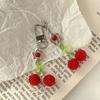 Minimalist Cute Cherry Phone Charm Strap Handmade Beaded Delicate Bag Keychain Lanyard For Airpods