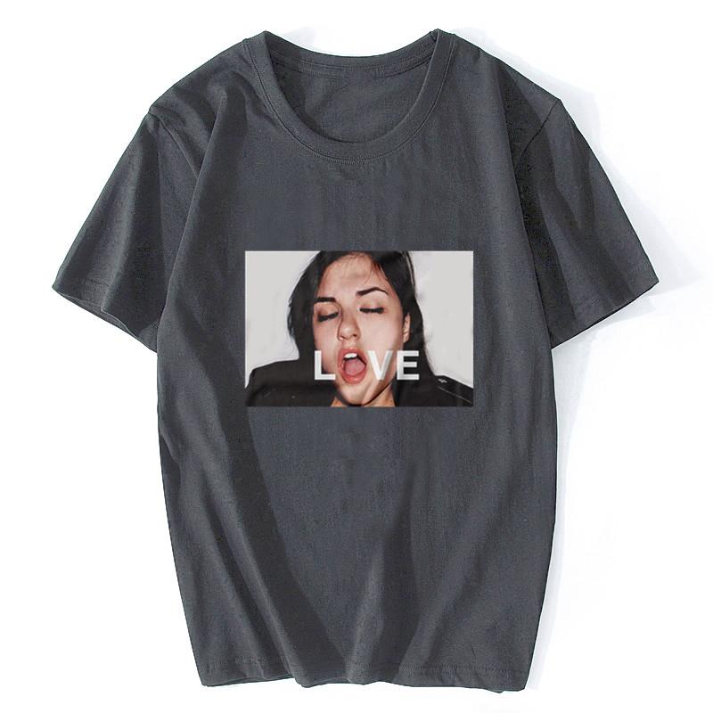 

Серая футболка унисекс с короткими рукавами Sasha Love Top, Лидер продаж, новая модная брендовая забавная футболка с круглым вырезом в стиле оверсайз S