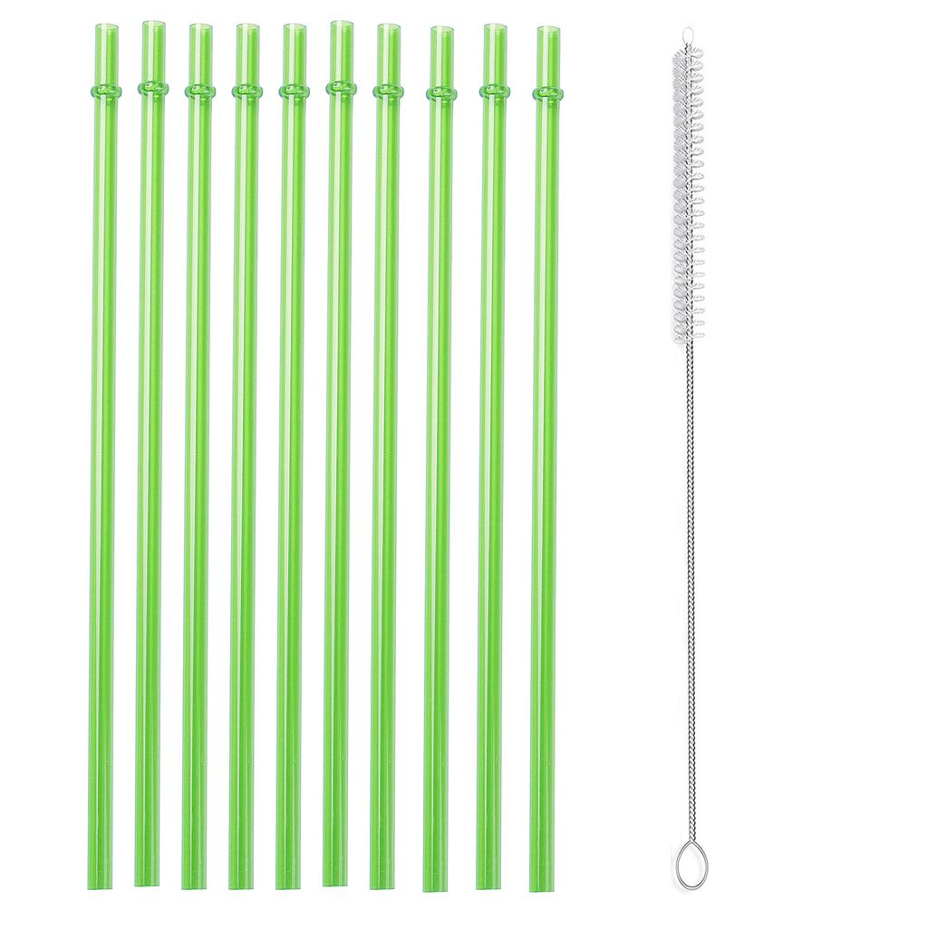 10 Stück wiederverwendbare Strohhalme mit 1 Bürste, 26,7 cm lange Tritan Hartplastik-Strohhalme für 470 ml - 950 ml Becher, Gläser, YETI