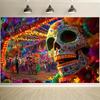 1pc Large Dia De Los Muertos Party Background - Sugar Skull Wall Decoration and Vibrant Mexican Folk Art