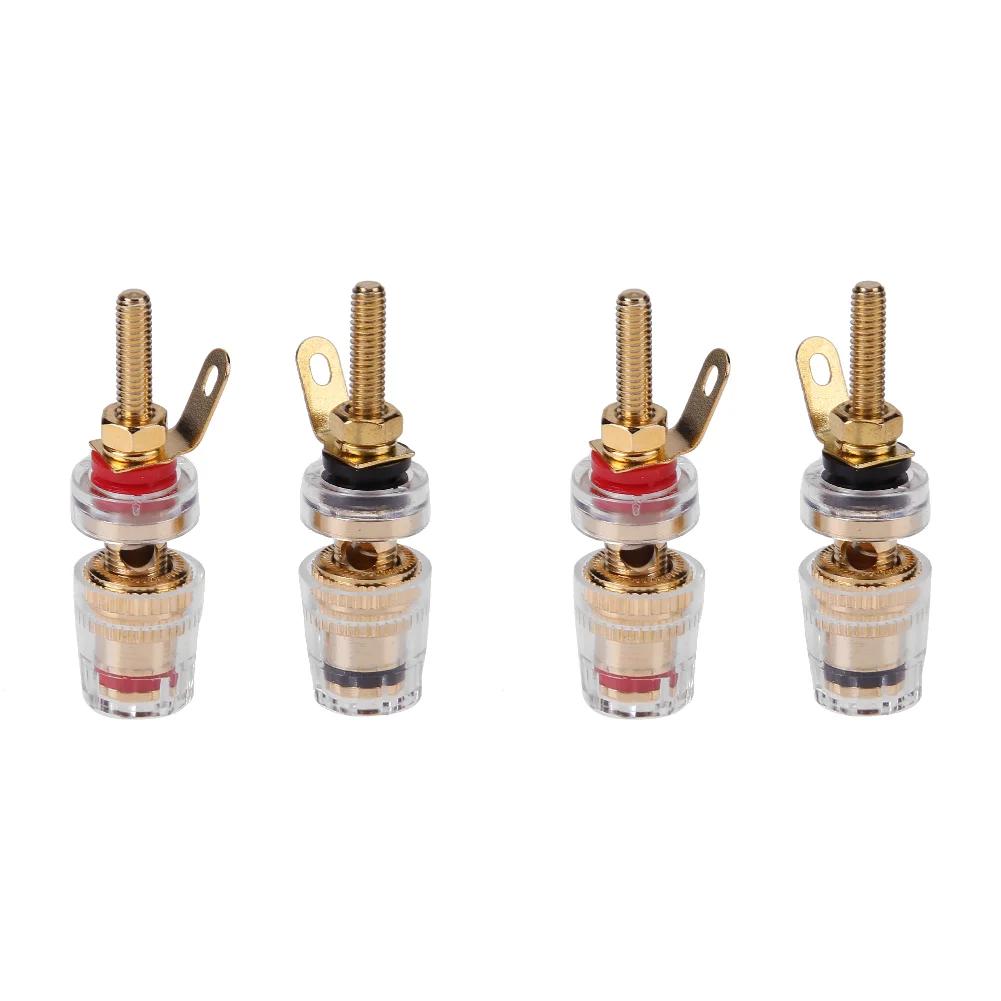 2/4/6/8/10Pcs 4mm Brass Speaker Low Frequency Amplifier Connector with Transparent Shell Binding Posts for Banana Plugs