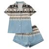 Women's Short Sleeve Top and Shorts Set In Brushed Milk Silk Two Piece Casual Outfit