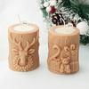 Creative 3D Tree Stump Christmas Tree Candle Silicone Mold Elk Snowman Tree Stump Silicone Mold Christmas Decoration Mold Gifts