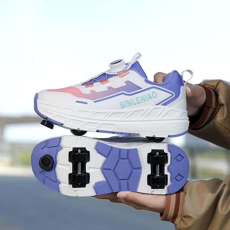 Kid's Four-wheel Sports Shoes Detachable Flat Shoes Children's Skating Roller Skates Shoes for Kids Girl Skate Shoes