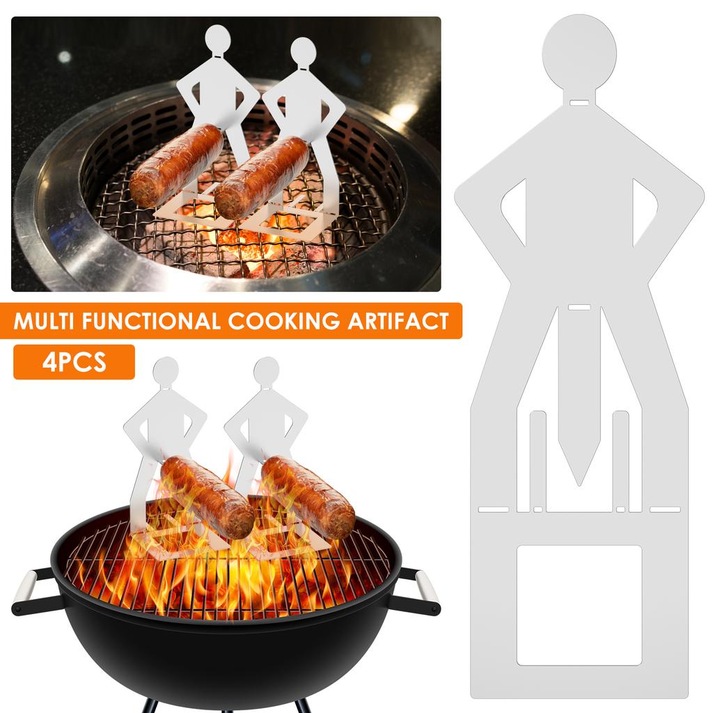 2/4 ks držák na klobásy na grilování Nerezová ocel Držáky na grilování hot dogů Přenosný stojan na hot dogy a klobásy pro kempování Příslušenství pro BBQ