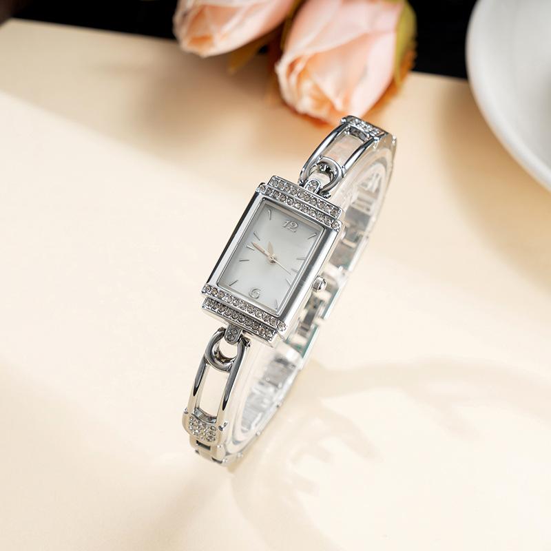 Diamond-Encrusted Small Pin Women'S Watch Xiaohongshu Fashion Light Luxury Square High-End Quartz Watch