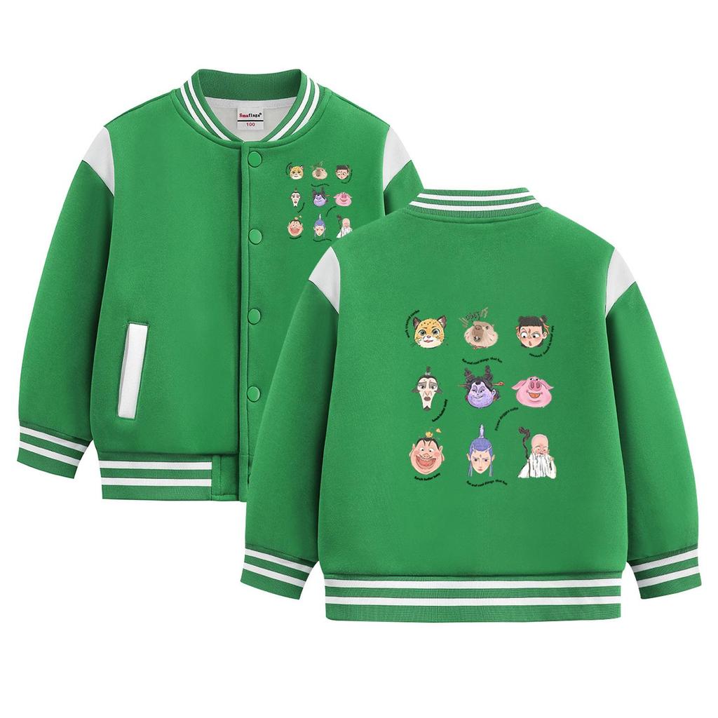 Autumn 2026 Kids' Thickened Velvet Baseball Jacket.