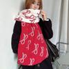 Two-sided Imitation Wool Scarf Lightweight Winter Shawl Trendy Bow Scarf  Gift