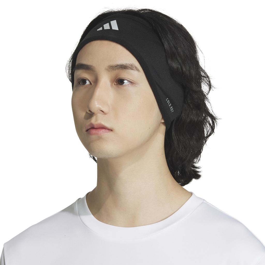 adidas Alphaskin Reflective One Size Headband, Black/Silver F23,