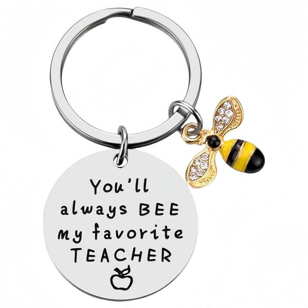 Teacher's Day & Thanksgiving Little Bee Engraved Inspirational Keychain Gifts