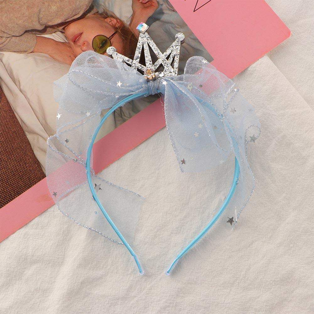 Lovely Shining  Bow Children Head Hoop Mesh Yarn Bow Headband Crown