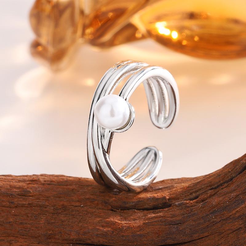 925er Sterlingsilber Wickelperlenringe Für Damen Paar Vintage Luxusschmuck Damen Accessoires Schmuck Moneys 925