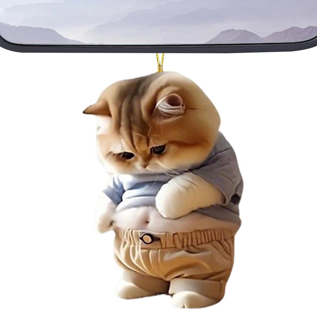 Dicker Hund Schlüsselanhänger - Armaturenbrettfigur | Auto Tier Ornamente - Hängende Autodekoration