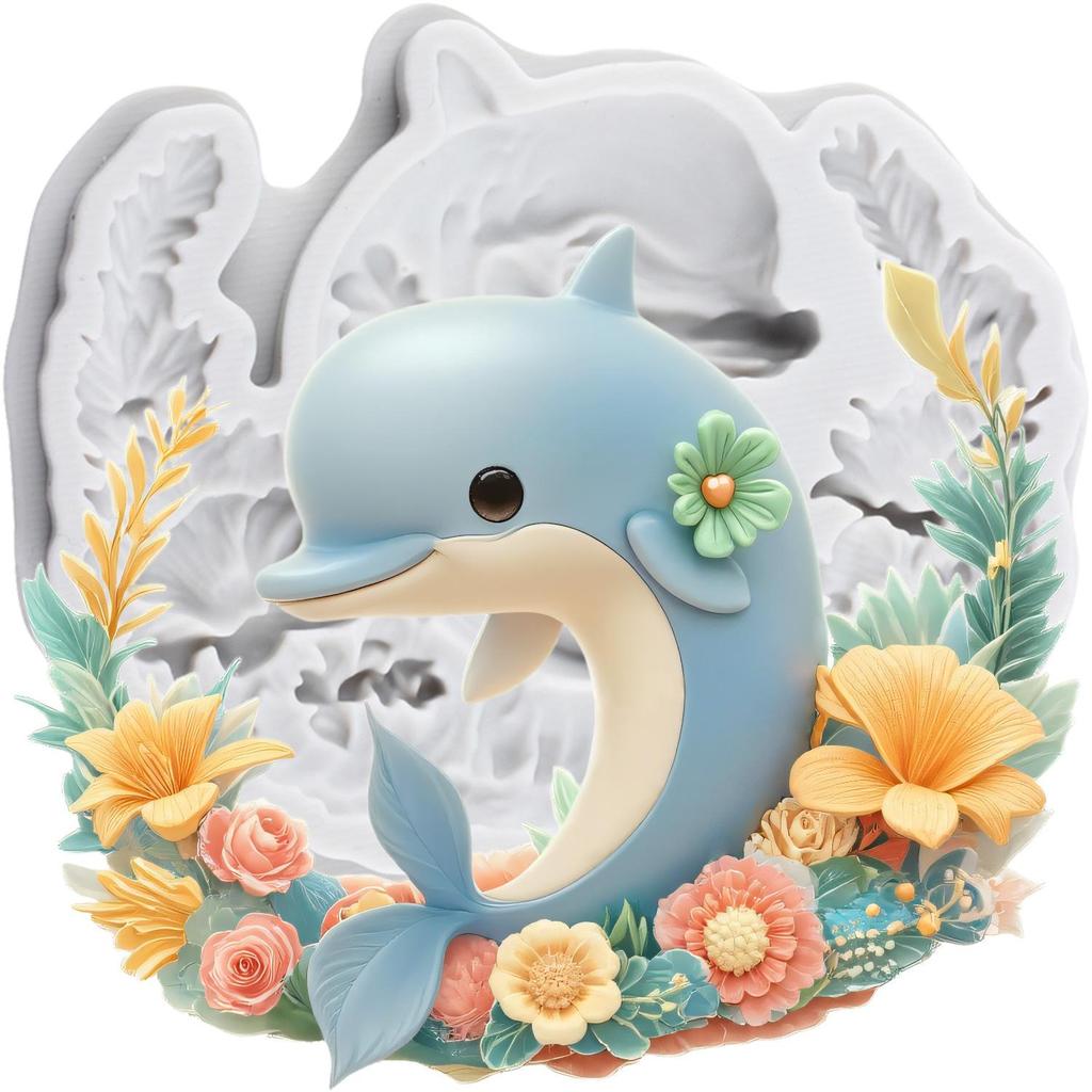 Marine Theme Silicone Mold Dolphin Conch Octopus Fondant Molds Cake Decorating Tools Theme Cake Dessert Decorated Chocolate Candy Mold