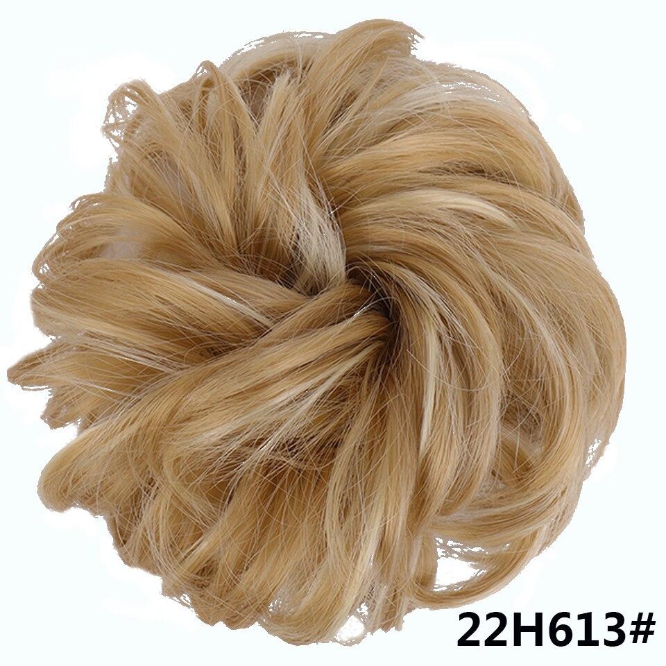 LUPU Syntetické dámské kudrnaté vlasy drdol Doplňky do vlasů elastické rozcuchané vlnité drdoly prodlužování vlasů ombre hnědá červená černá