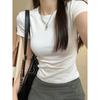 Tshirt For Women Summer Cotton Blend Short Sleeve Slim Fit Casual Top
