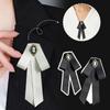 Black Memorial Black Bowknot Brooches Fabric Shirt Collar Pin Dress Shirt Accessories