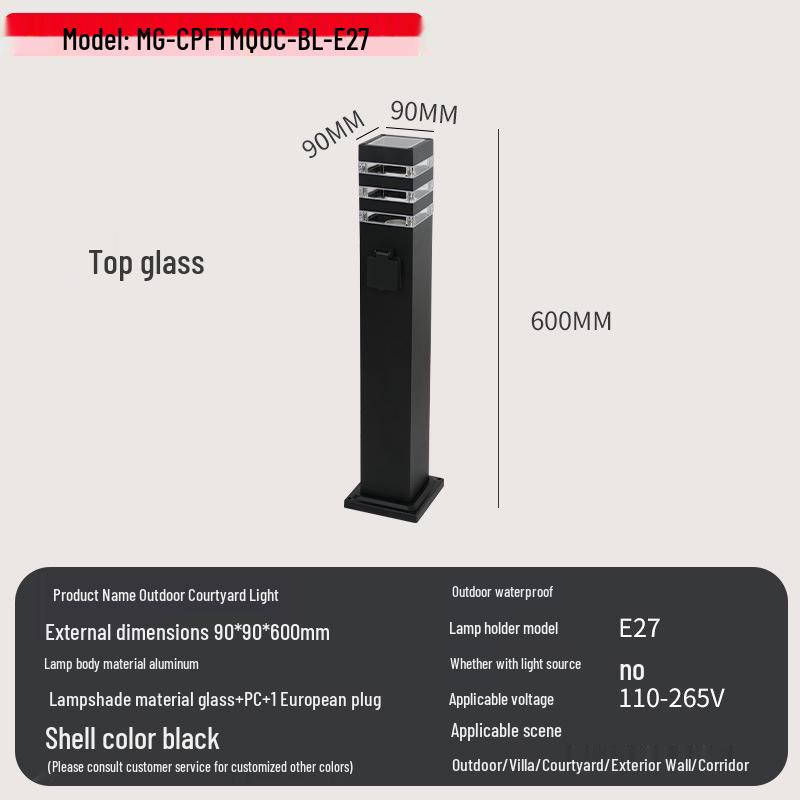 European Standard Waterproof Aluminum Glass Garden Light - Outdoor Minimalist Design